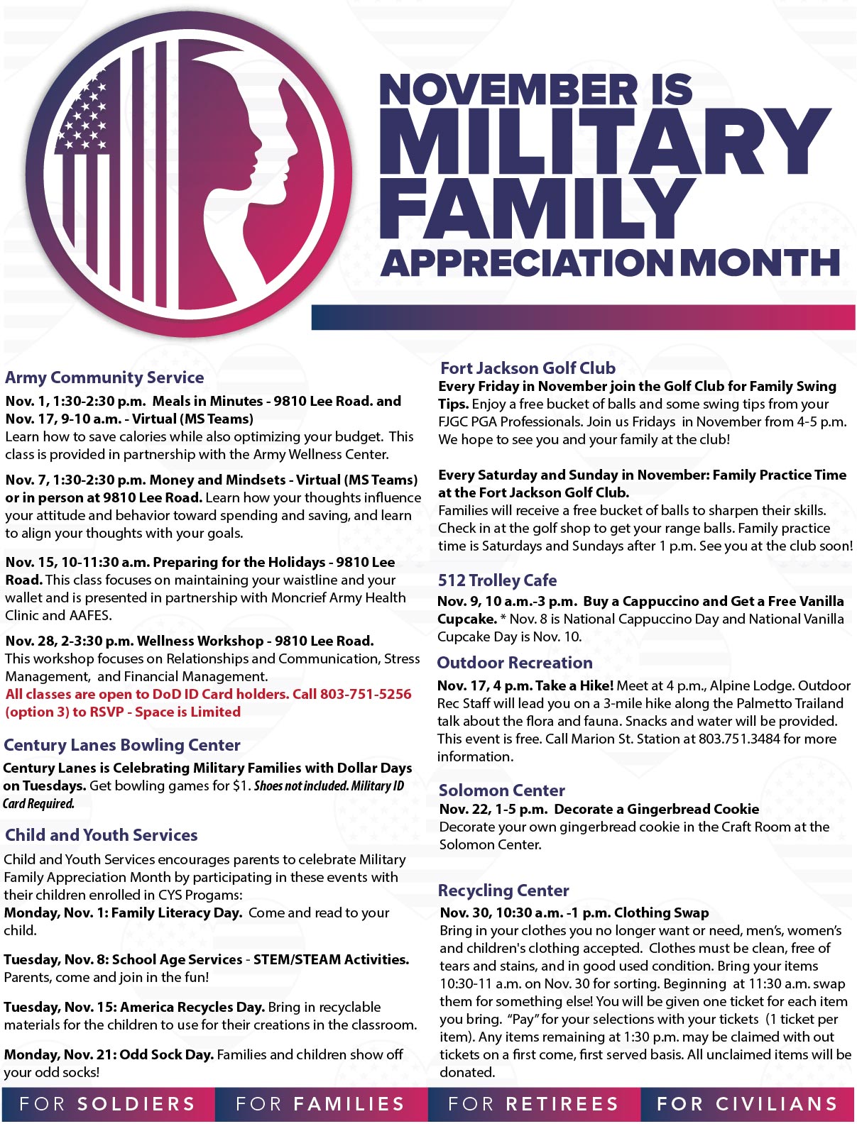 Military Family Appreciation Month Events :: Fort. Jackson :: Us Army Mwr