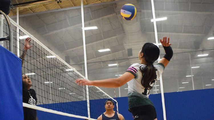 Person playing volleyball
